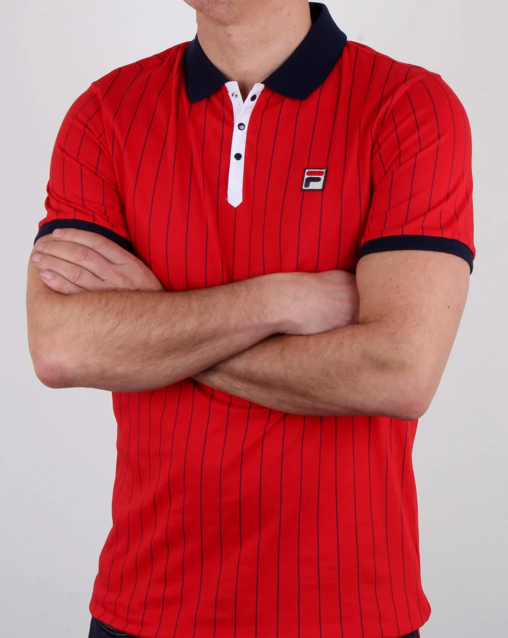 Fila Vintage Bb1 Polo Shirt Red - Image 3