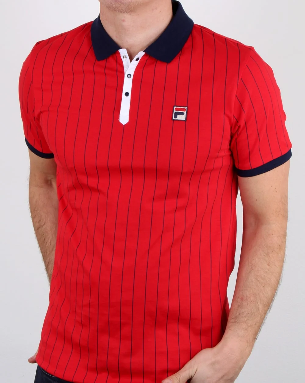 Fila Vintage Bb1 Polo Shirt Red - Image 4