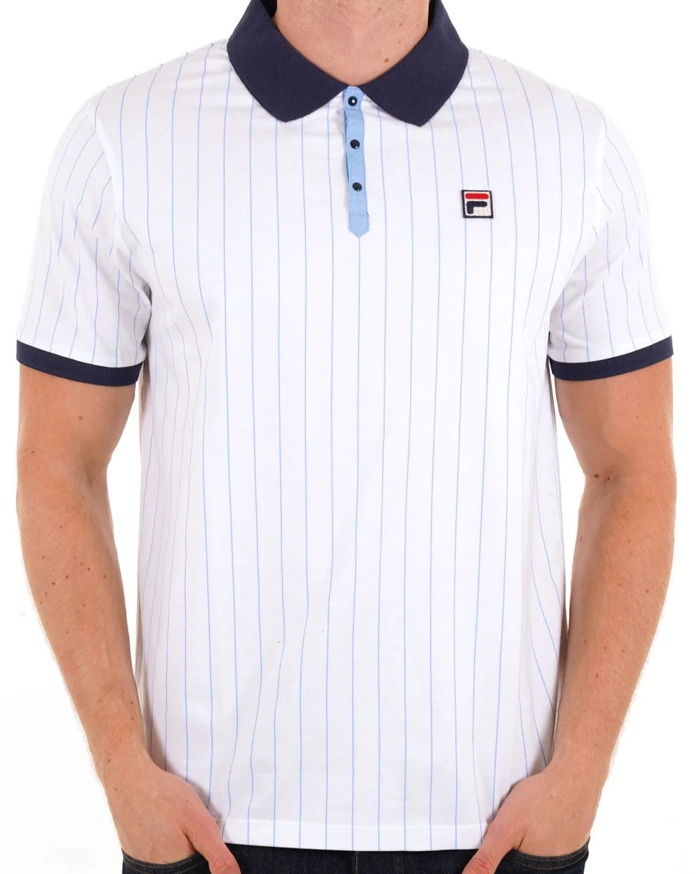 Fila Vintage BB1 Polo Shirt White / Navy / Blue