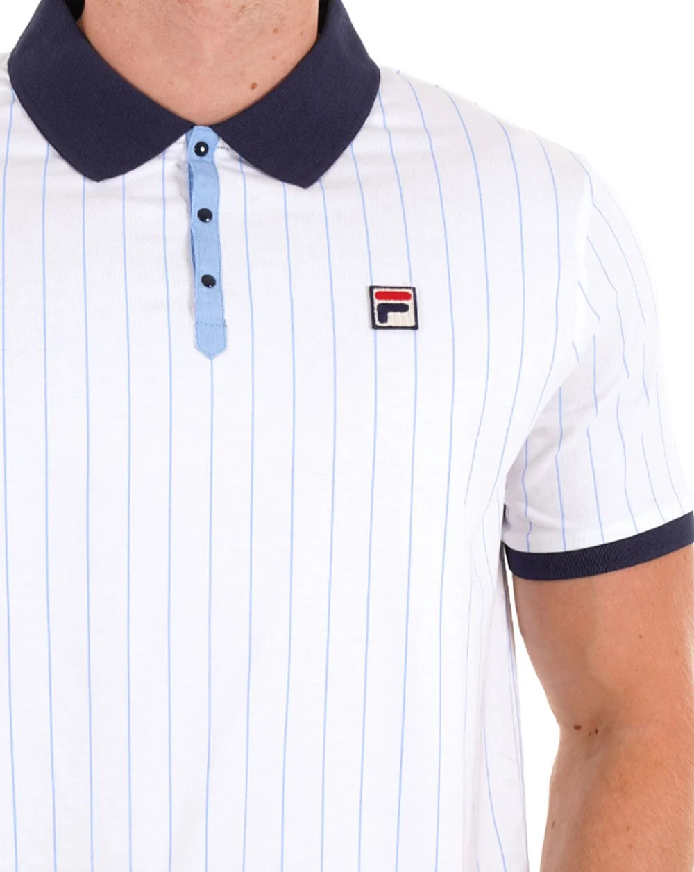 Fila Vintage BB1 Polo Shirt White / Navy / Blue - Image 2