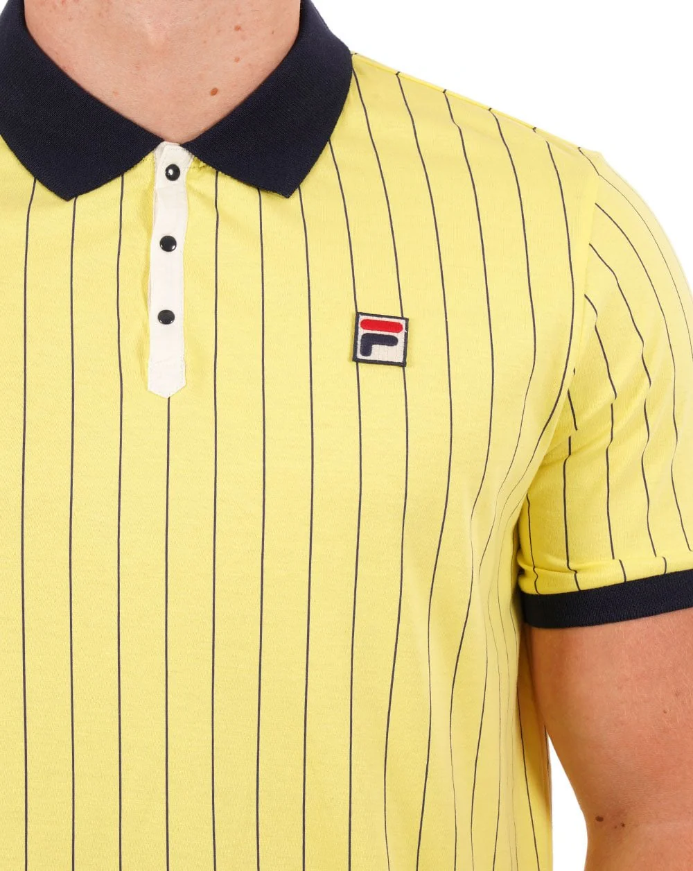 Fila Vintage BB1 Polo Shirt Yellow/Navy - Image 2
