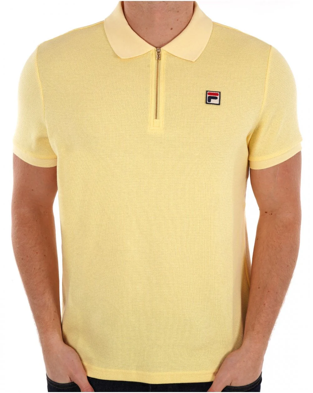 Fila Vintage Benjamin Waffle Zip Polo Light Yellow