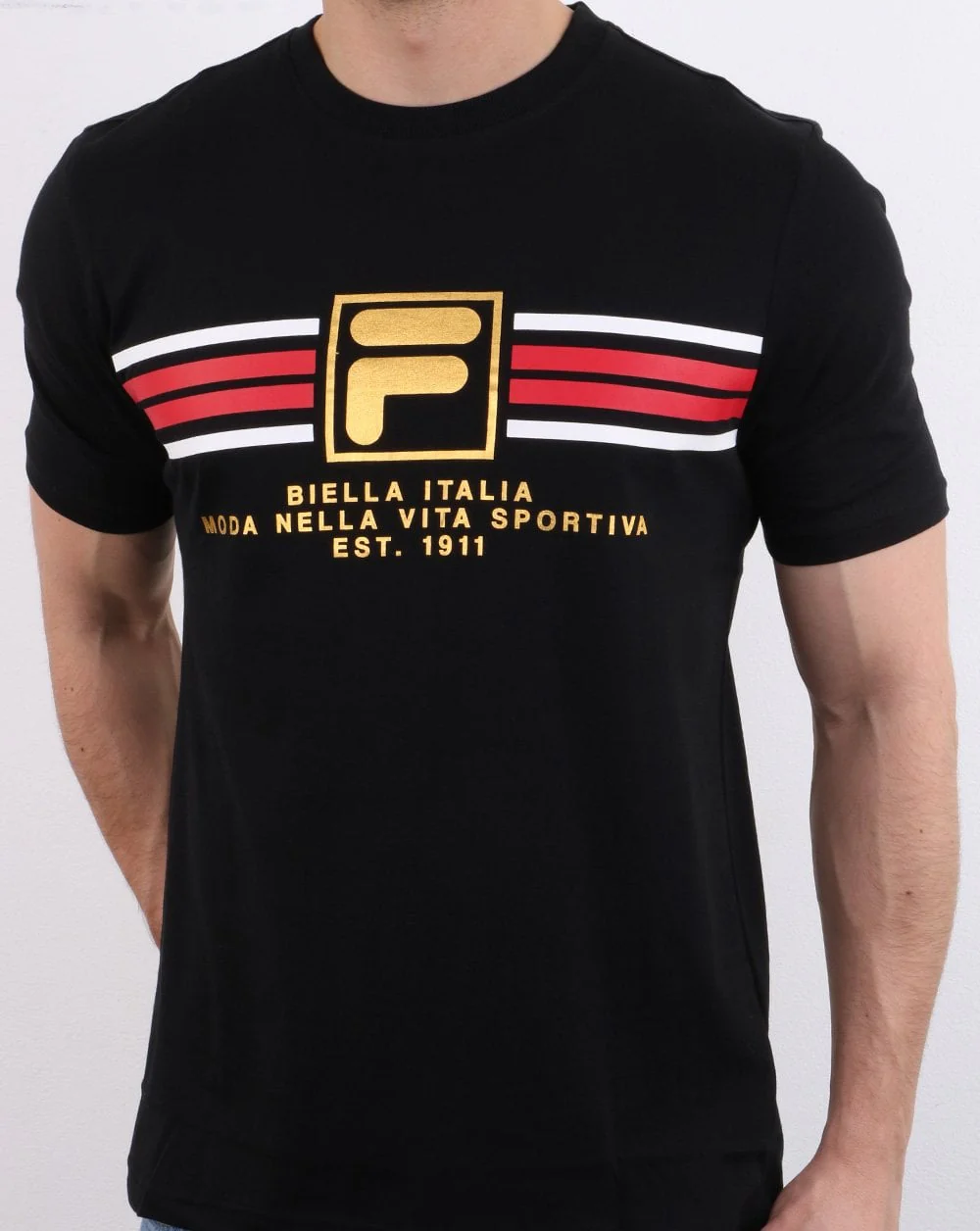 Fila Vintage Benz T Shirt Black - Image 3