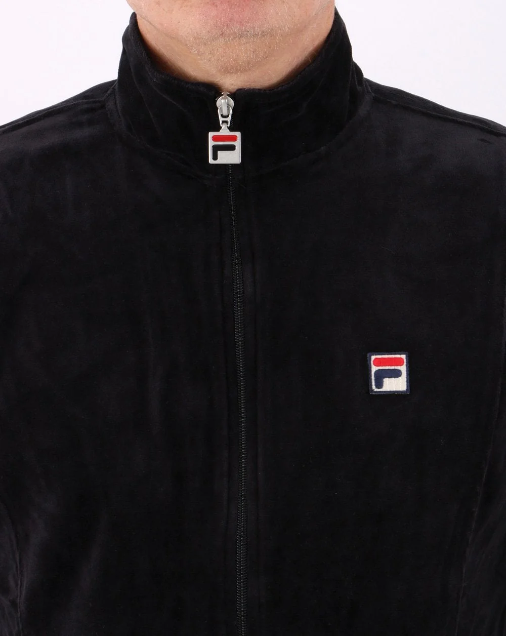 Fila Vintage Black Velour Track Top - Image 3