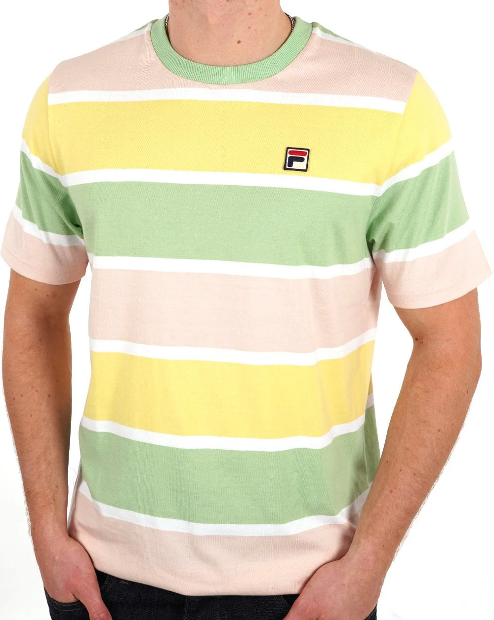 Fila Vintage Block Stripe Pastel T Shirt Multi - Image 3