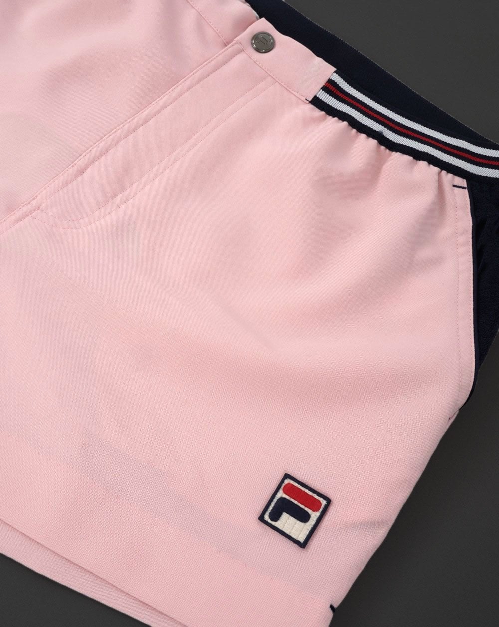 Fila Vintage Borg Tennis Shorts Pink - Image 2