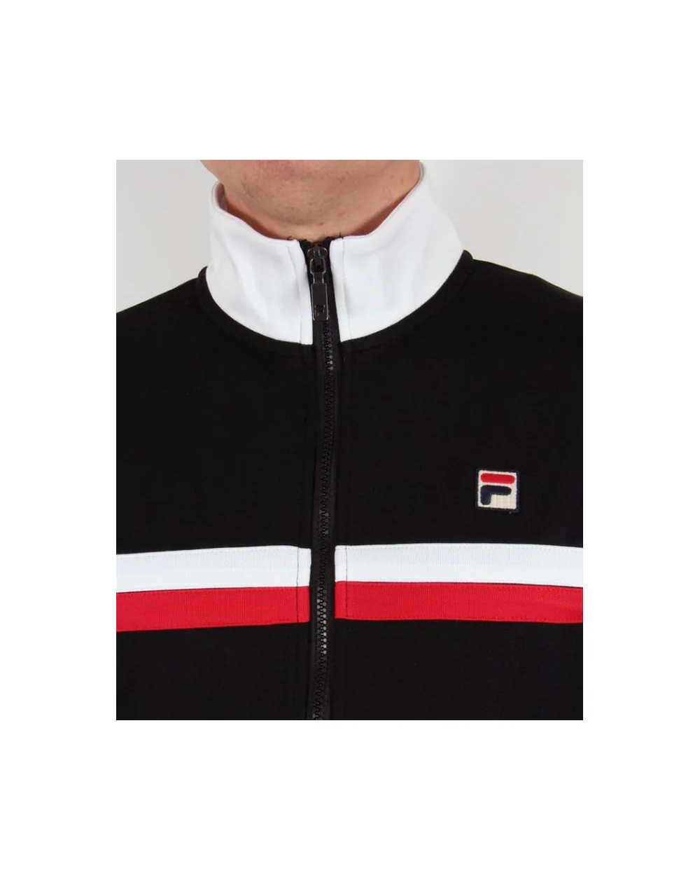 Fila Vintage Bowbreaker 2 Track Top Black/White/Red - Image 3