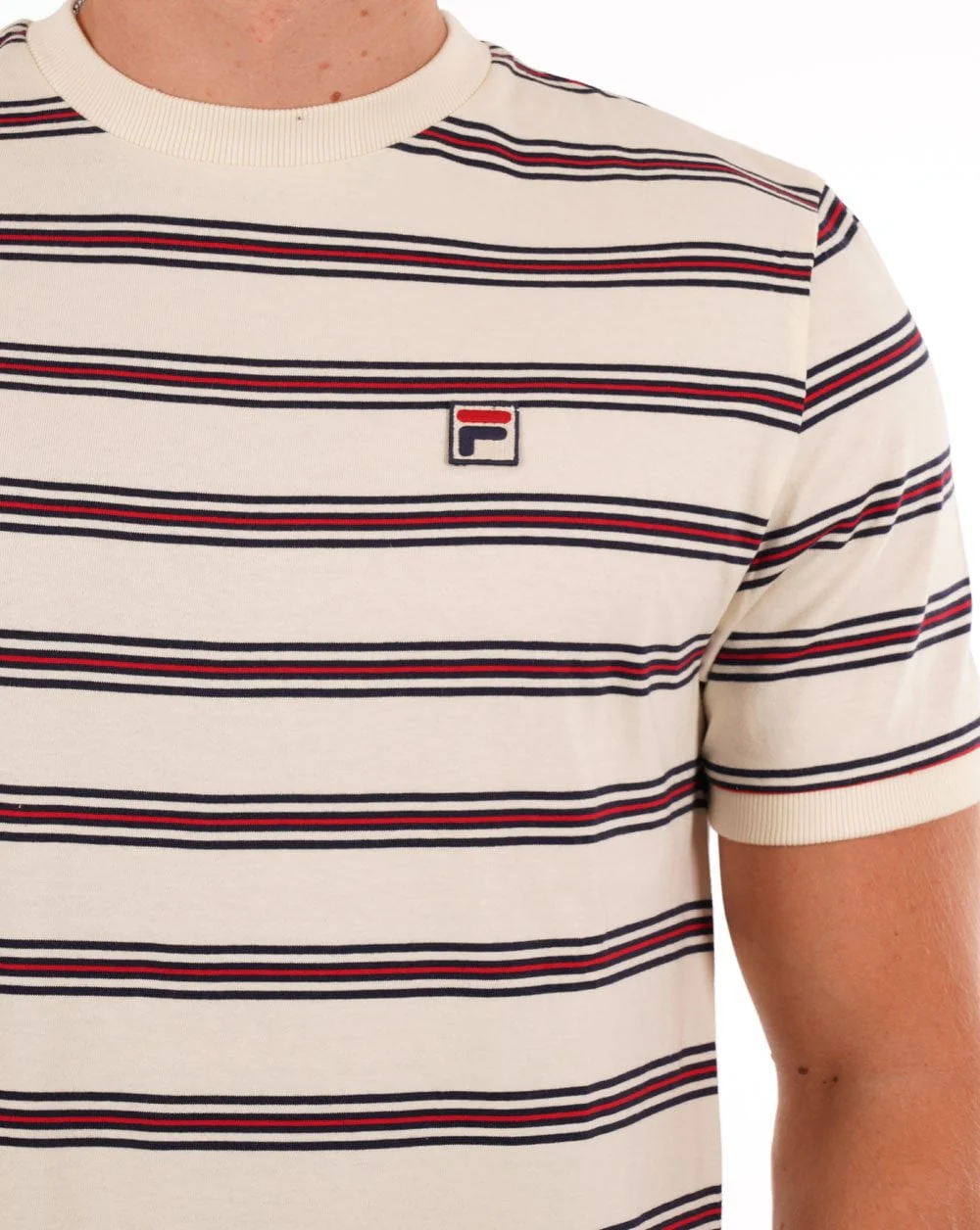 Fila Vintage Bruno Striped T Shirt Gardenia - Image 2