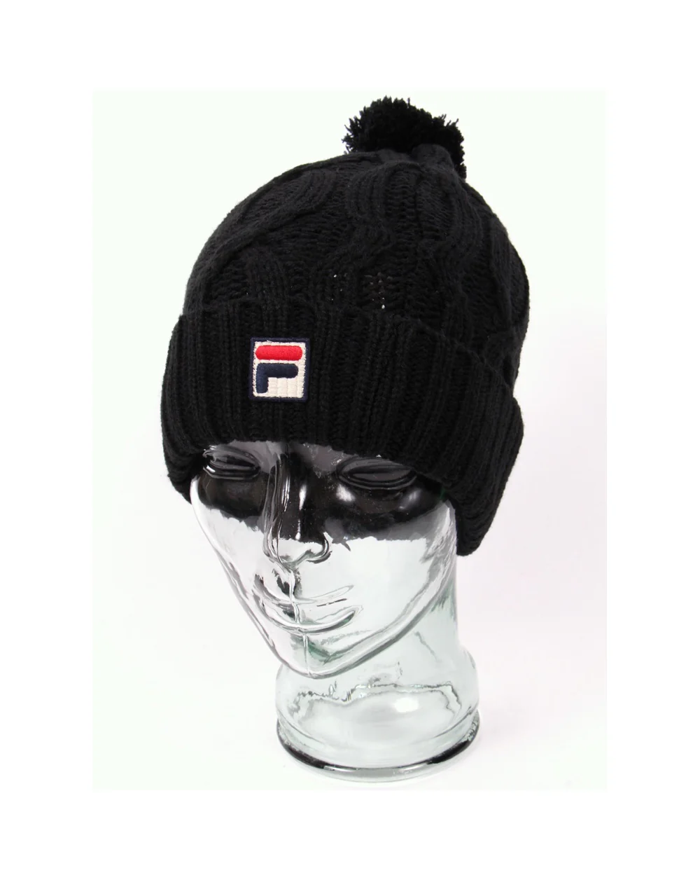 Fila Vintage Calapai Knitted Ski Bobble Beanie Black