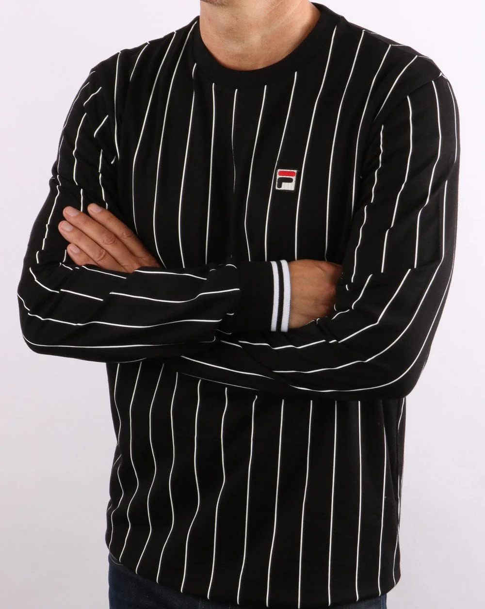 Fila Vintage Cannon LS T Shirt Black/White - Image 4