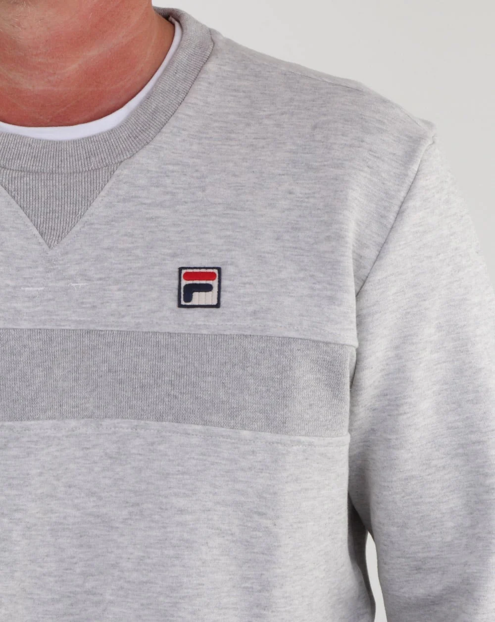 Fila Vintage Carlo Sweatshirt Light Grey Marl - Image 2