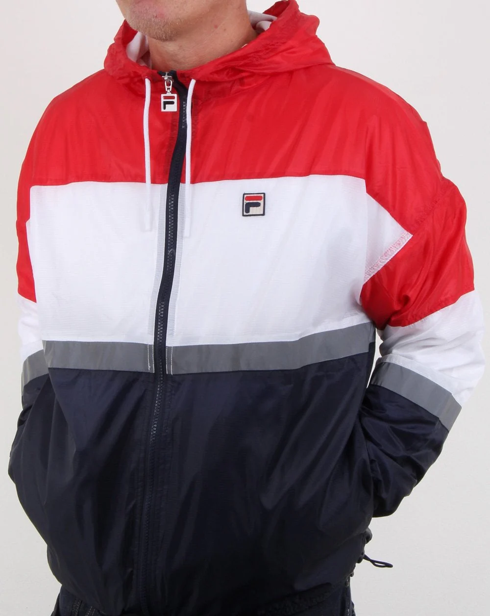 Fila Vintage Cedric Rain Jacket Red/navy/white - Image 4