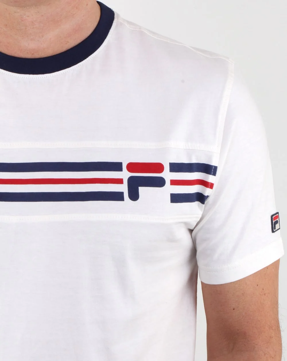 Fila Vintage Chest Stripe T Shirt off white - Image 2