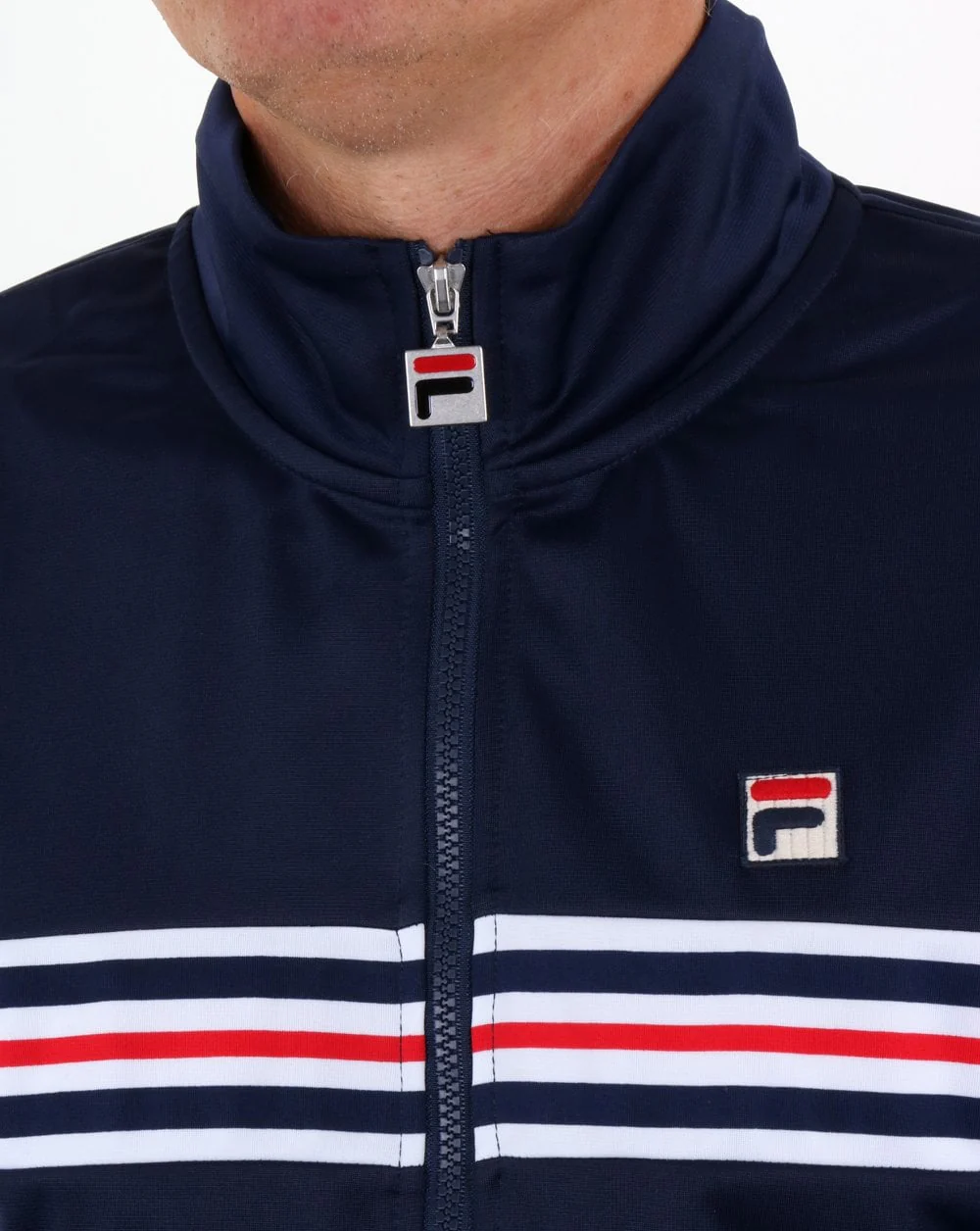 Fila Vintage Chest Striped Track Jacket Navy - Image 2