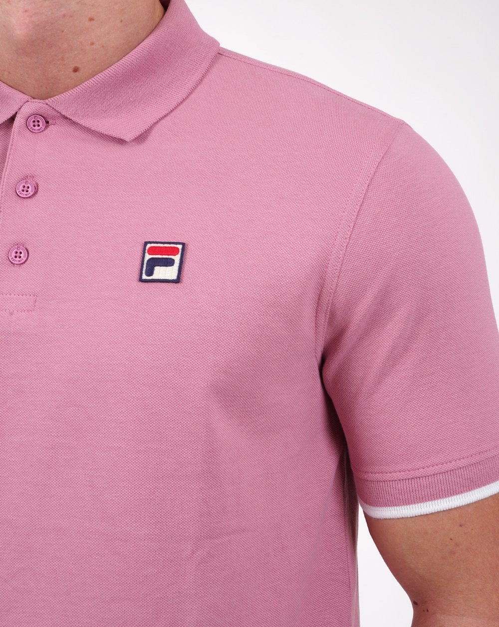 Fila Vintage Classic Polo Shirt Foxglove Pink - Image 3