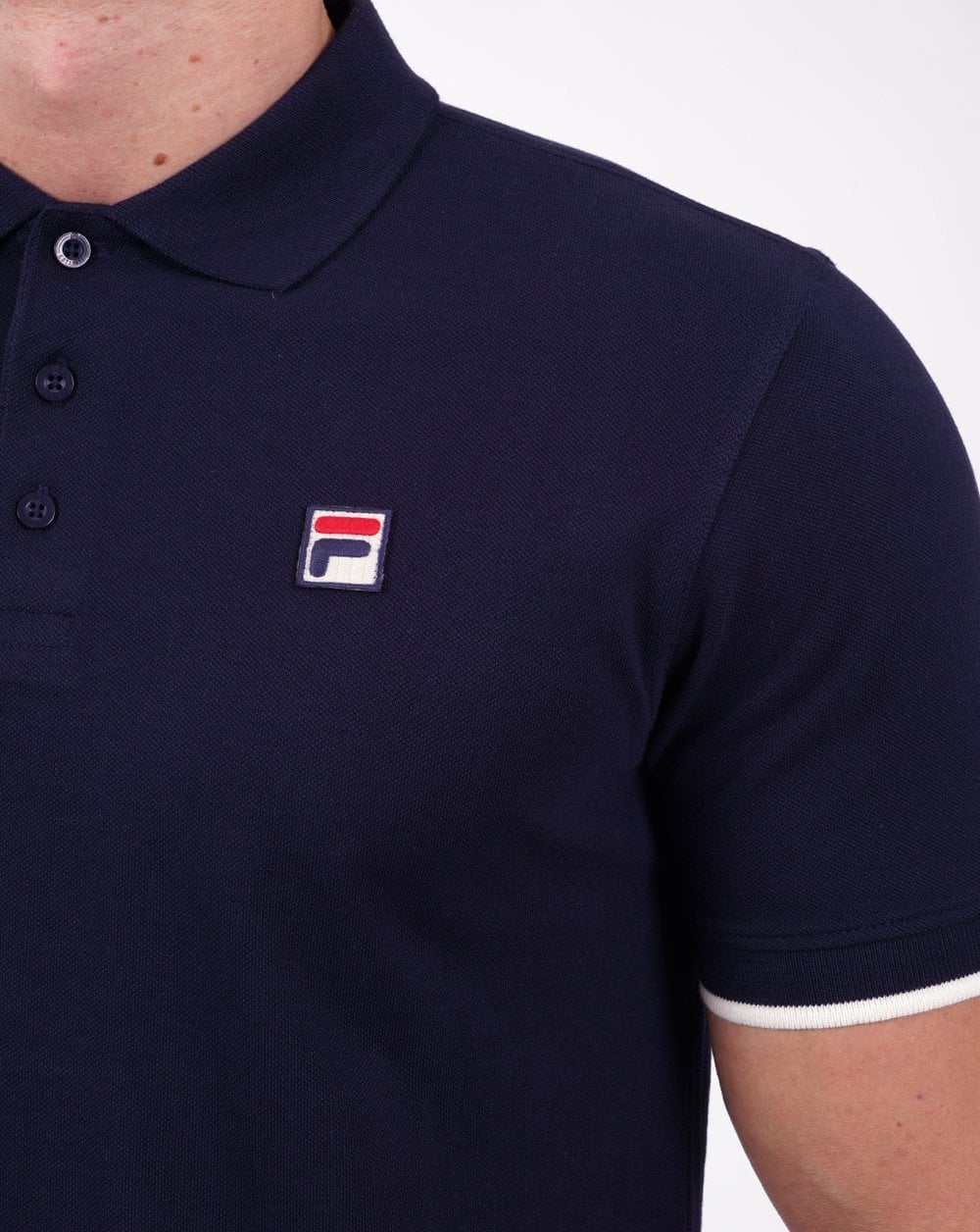 Fila Vintage Classic Polo Shirt Navy - Image 3