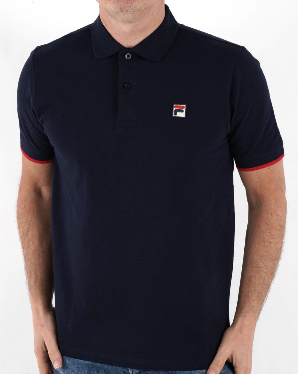 Fila Vintage Classic Polo Shirt Navy/Red