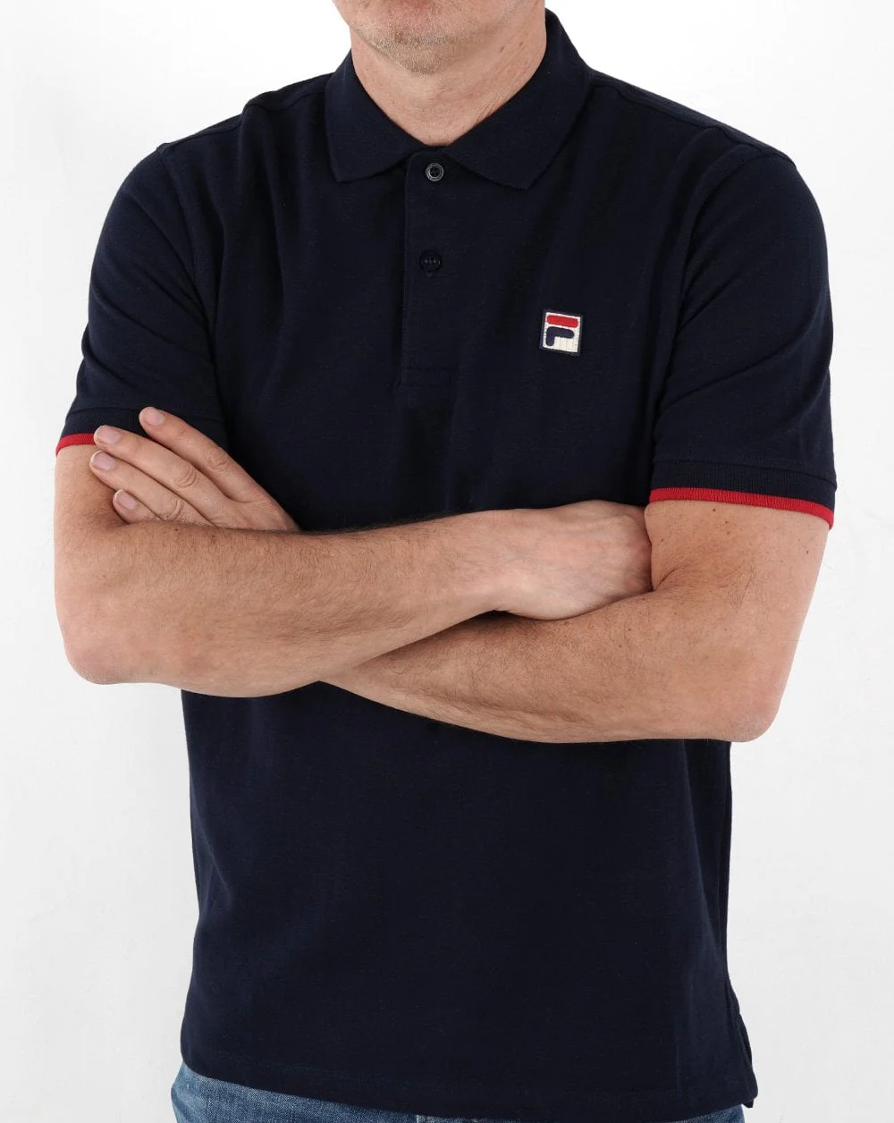 Fila Vintage Classic Polo Shirt Navy/Red - Image 2