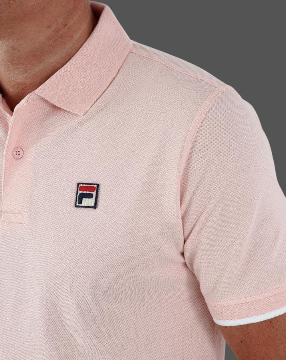 Fila Vintage Classic Polo Shirt Pink/White - Image 2