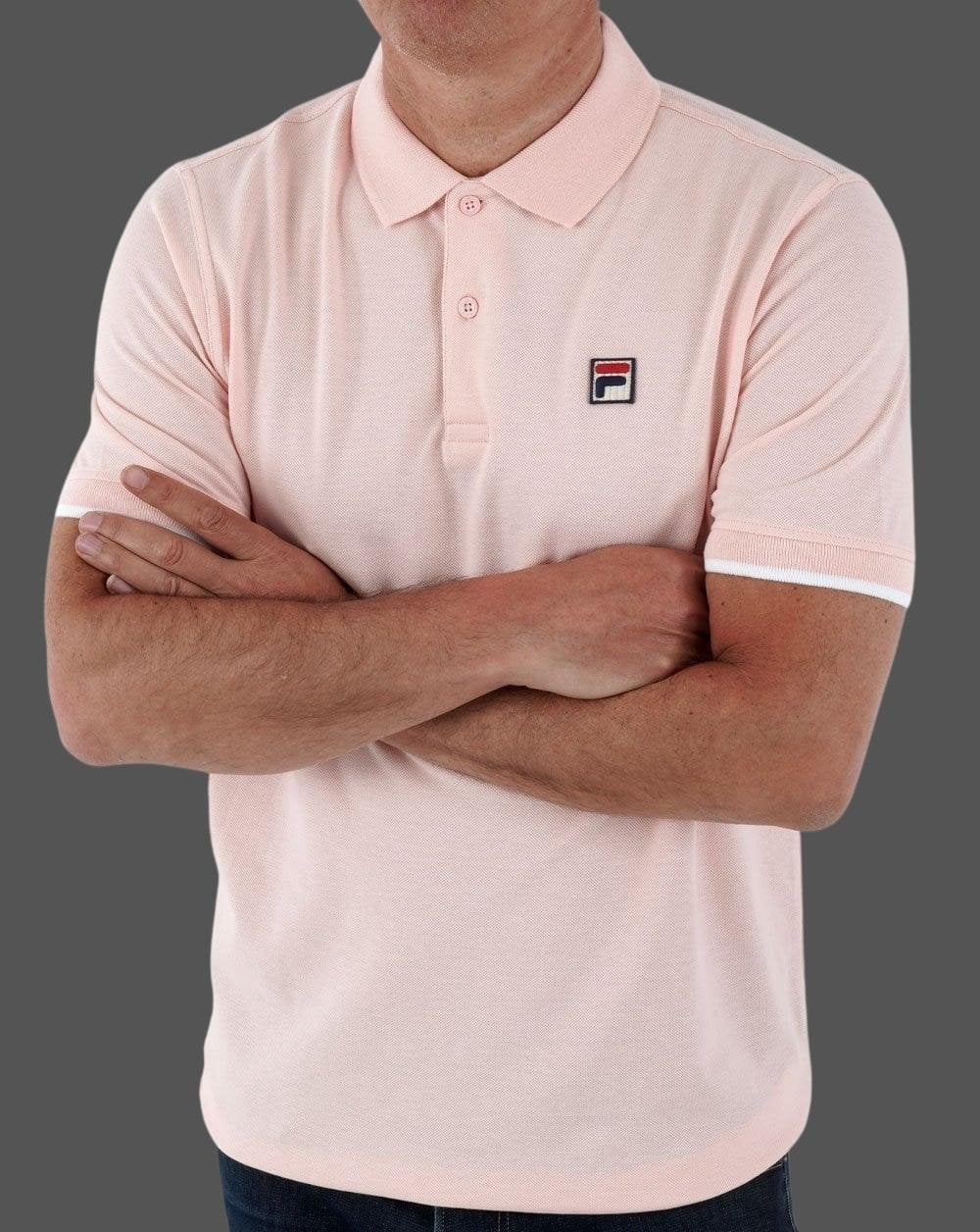 Fila Vintage Classic Polo Shirt Pink/White - Image 4