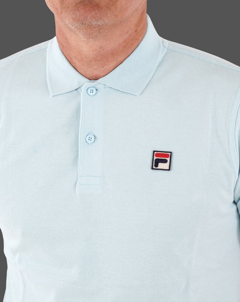 Fila Vintage Classic Polo Shirt Sky Blue/White - Image 2