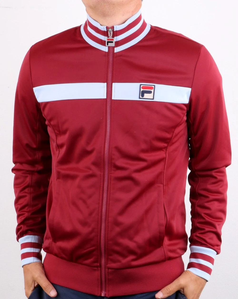 Fila Vintage Clint Track Top Claret/Sky - Image 2