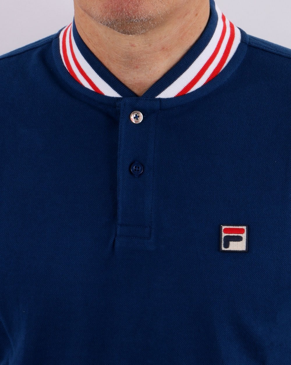 Fila Vintage Collar Polo Shirt Blue - Image 3