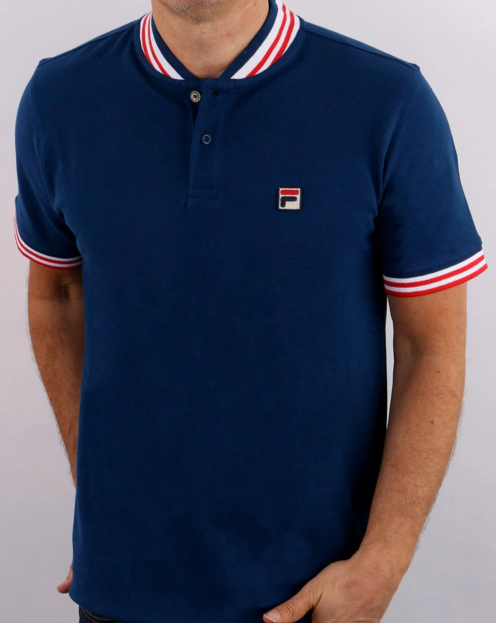 Fila Vintage Collar Polo Shirt Blue - Image 4