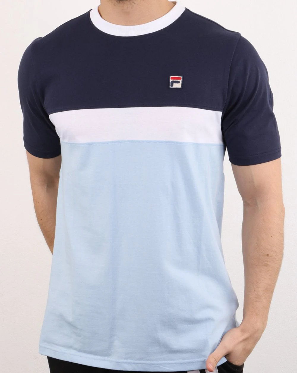 Fila Vintage Colours T-shirt Sky/Navy/White - Image 2