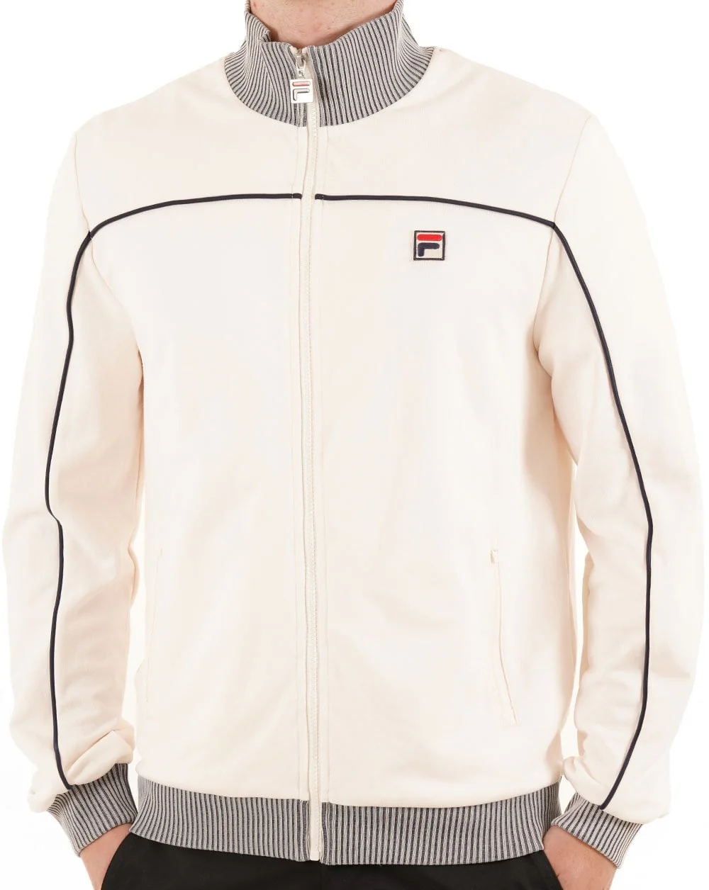Fila Vintage Contrast Piped Track Top Gardenia
