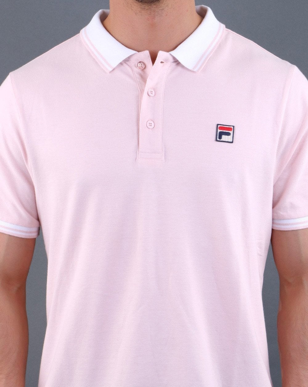 Fila Vintage Contrast Polo Shirt Pink - Image 3