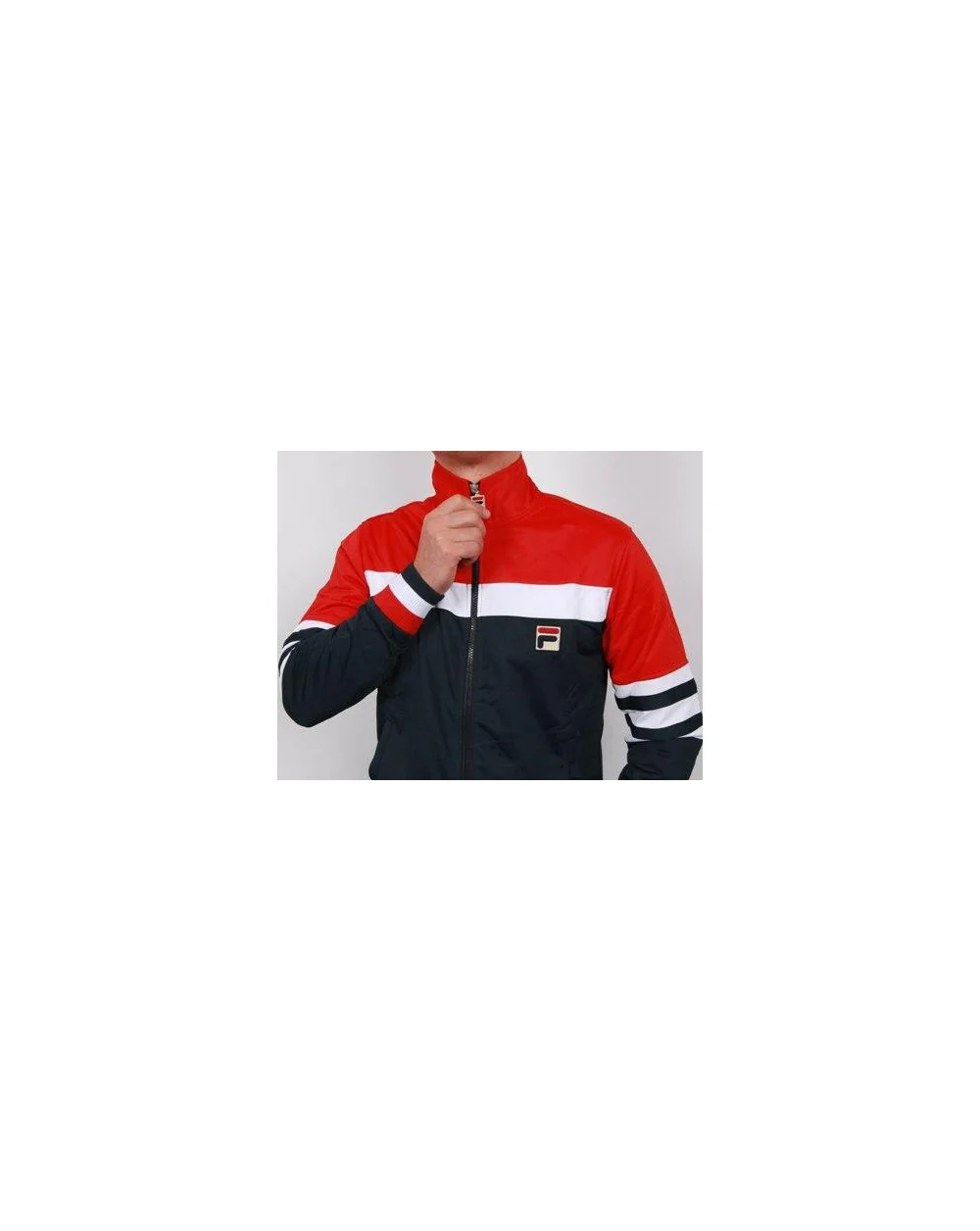 Fila Vintage Court Vilas Track Top Navy/Red/White - Image 3