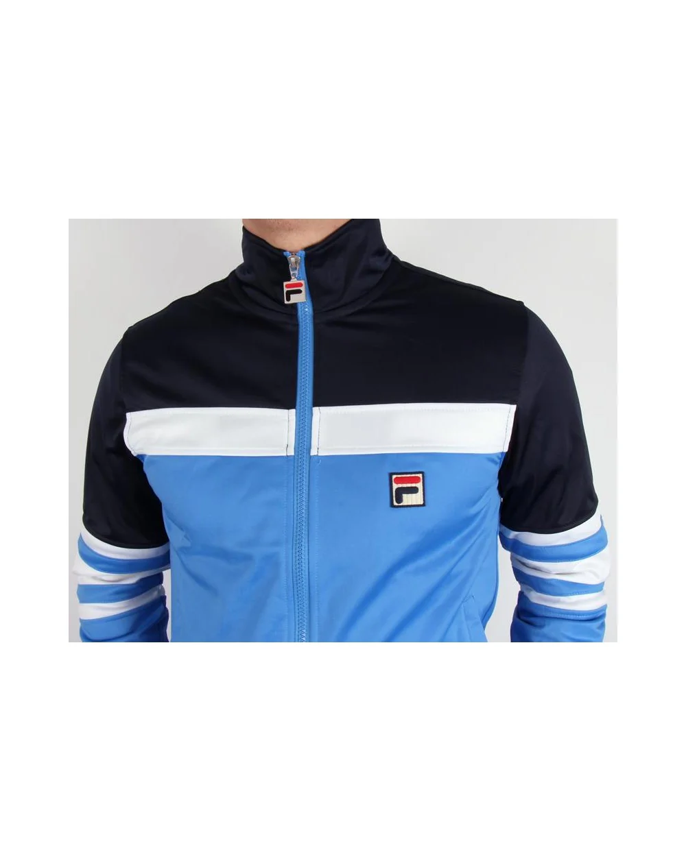 Fila Vintage Court Vilas Track Top Ocean Blue/White/Navy - Image 2