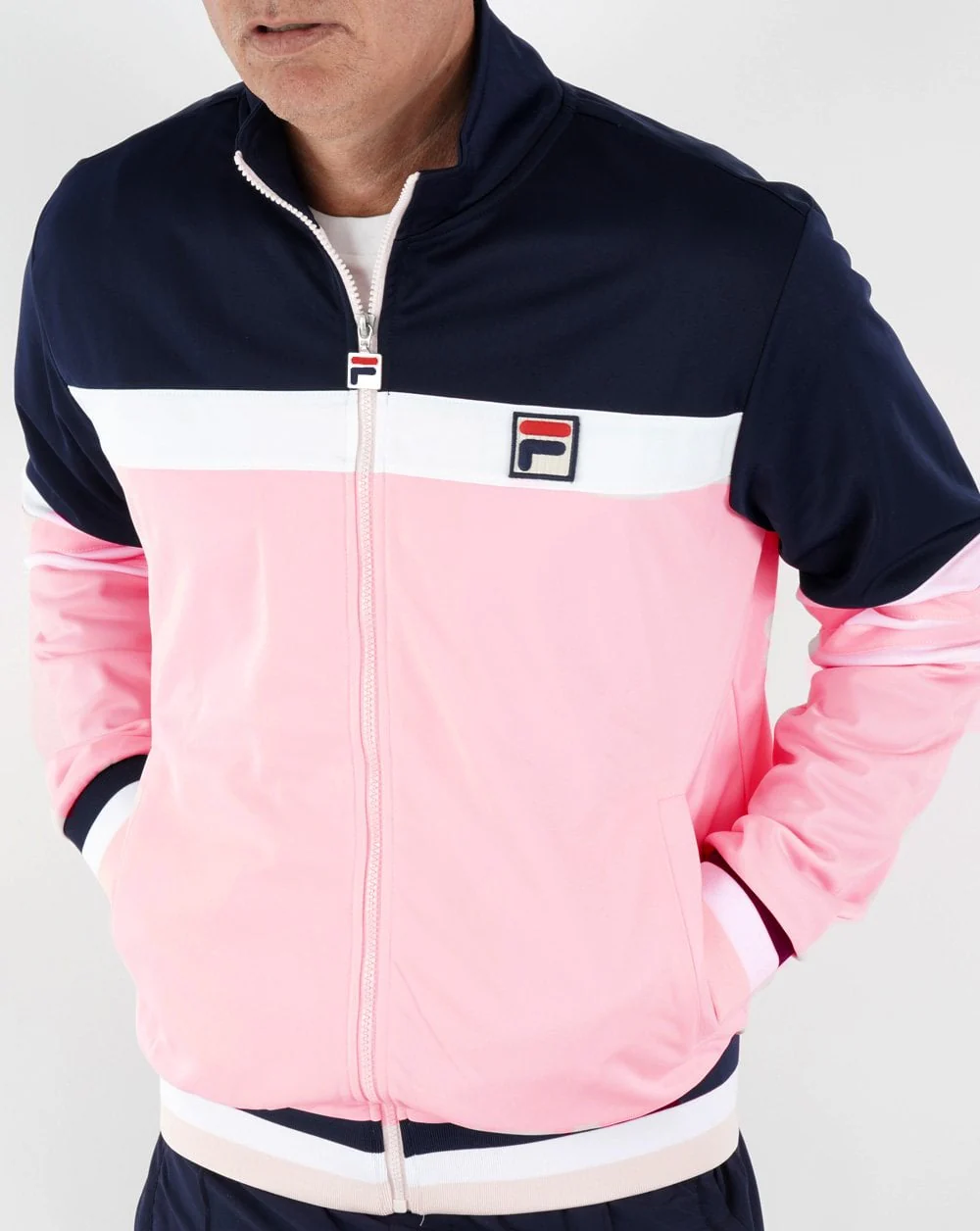 Fila Vintage Courto Mk2 Track Top Pink/Navy - Image 3