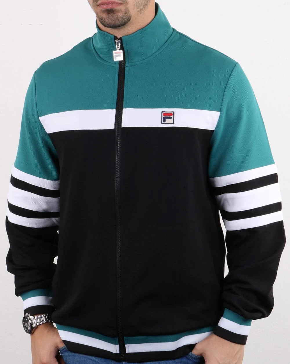 Fila Vintage Courto Track Top Black/Harbour Blue/White