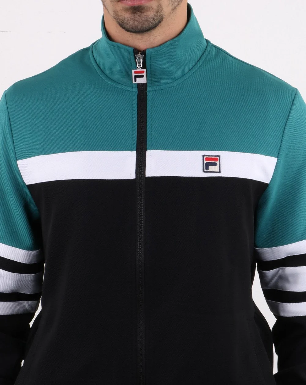 Fila Vintage Courto Track Top Black/Harbour Blue/White - Image 4