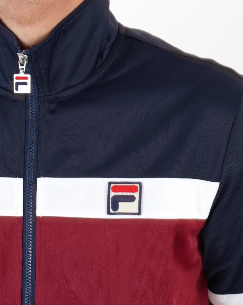 Fila Vintage Courto Track Top Claret/ Navy - Image 3