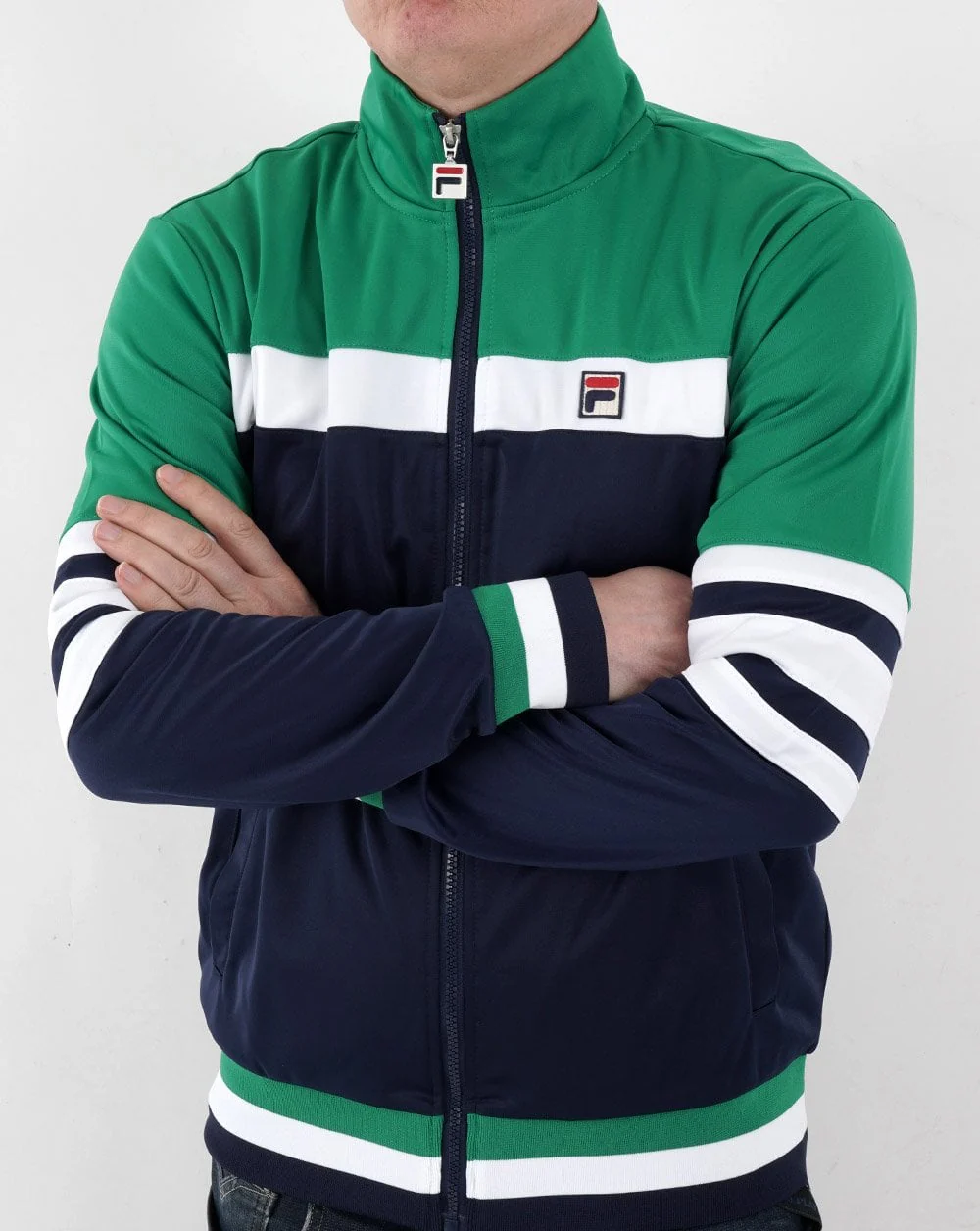 Fila Vintage Courto Track Top Navy/Green - Image 2