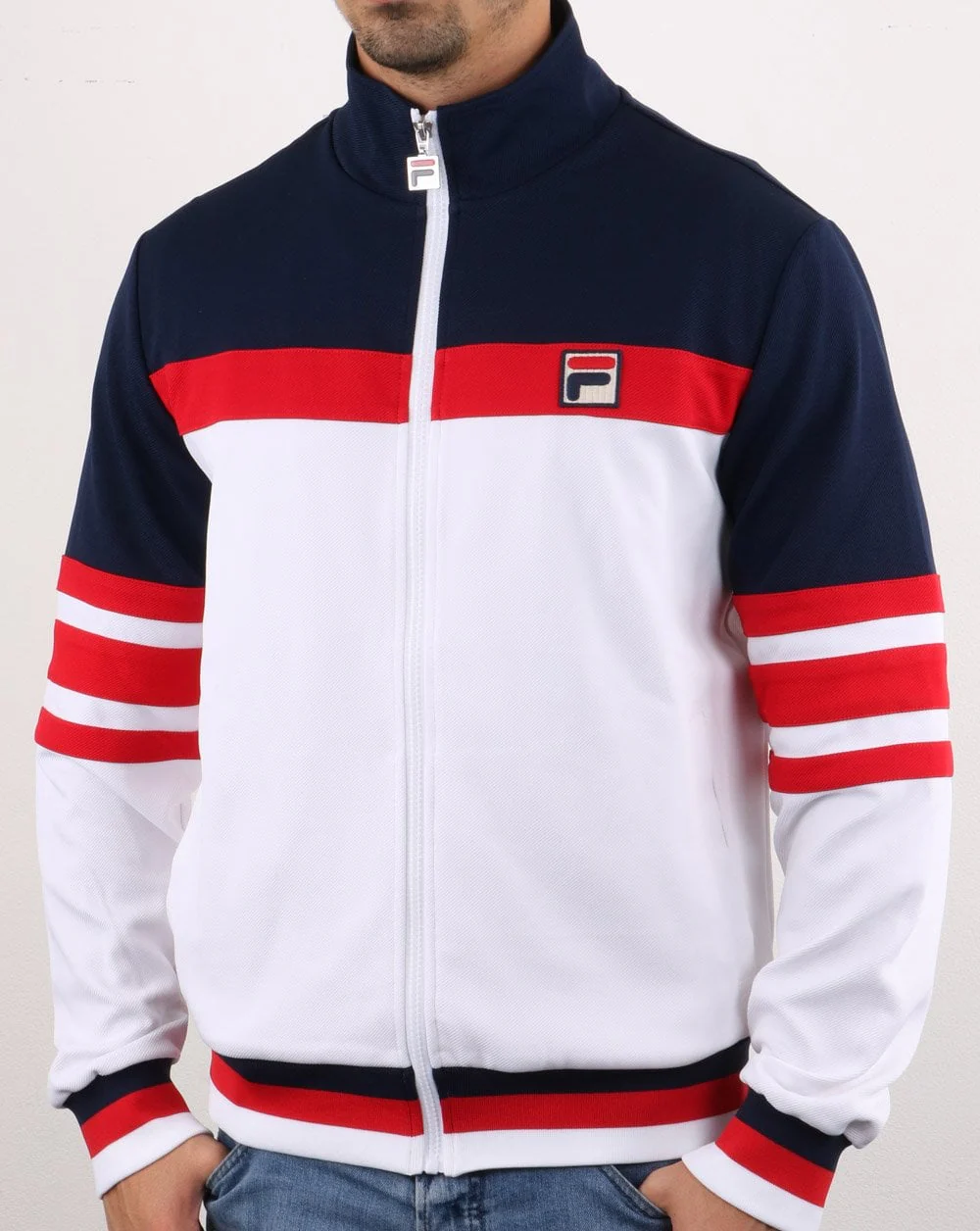 Fila Vintage Courto Track Top White/navy/red