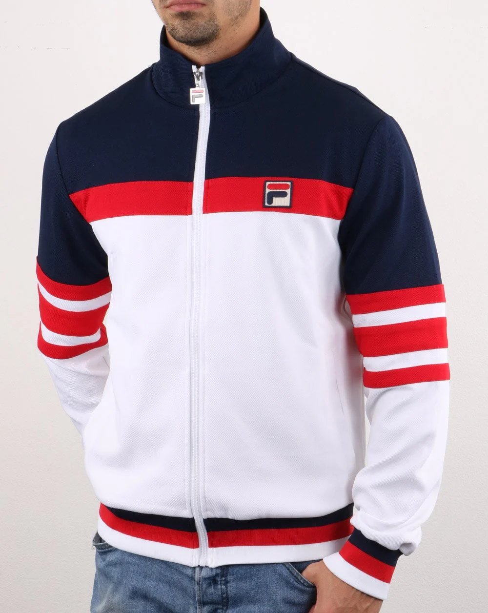 Fila Vintage Courto Track Top White/navy/red - Image 2