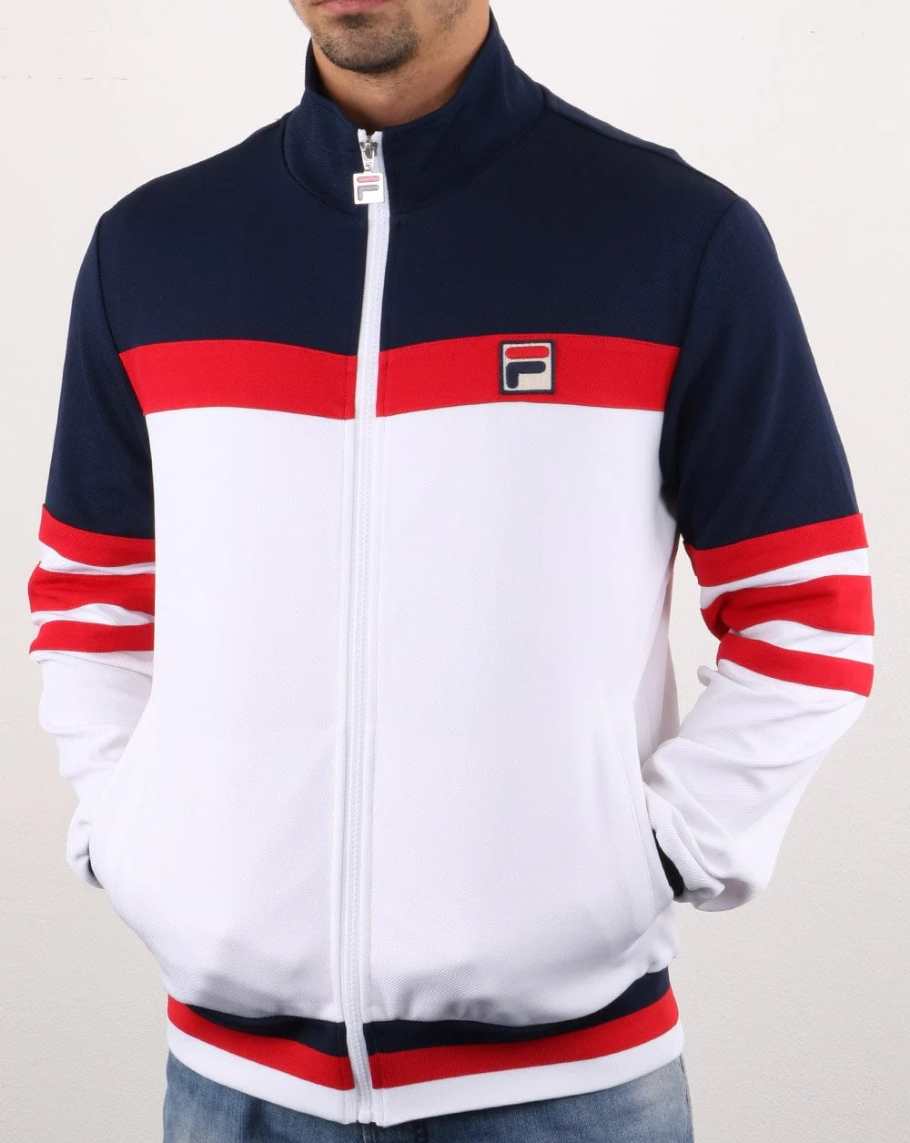 Fila Vintage Courto Track Top White/navy/red - Image 3