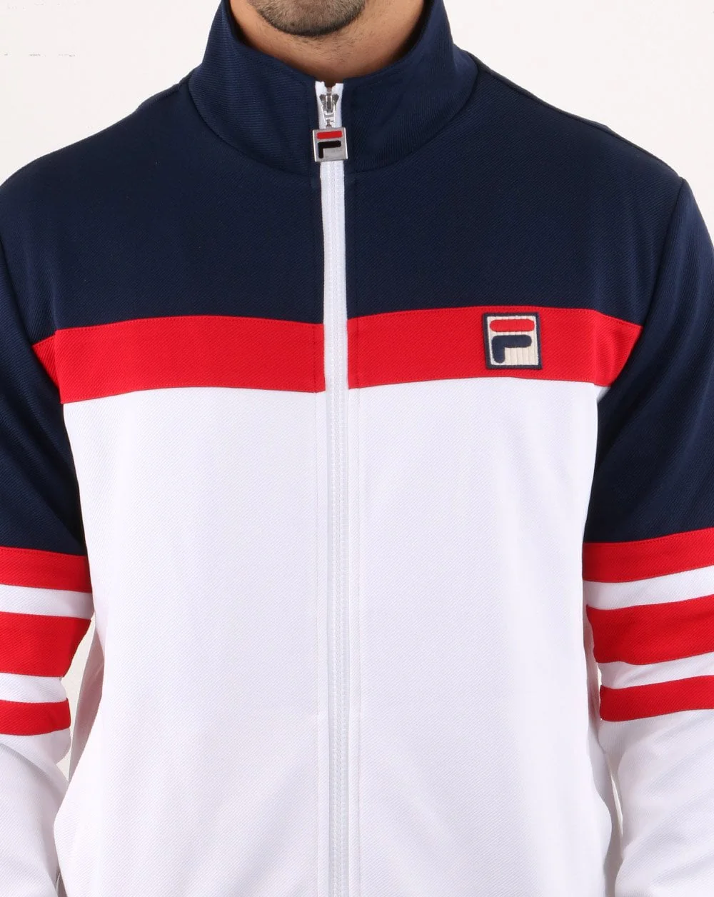 Fila Vintage Courto Track Top White/navy/red - Image 4