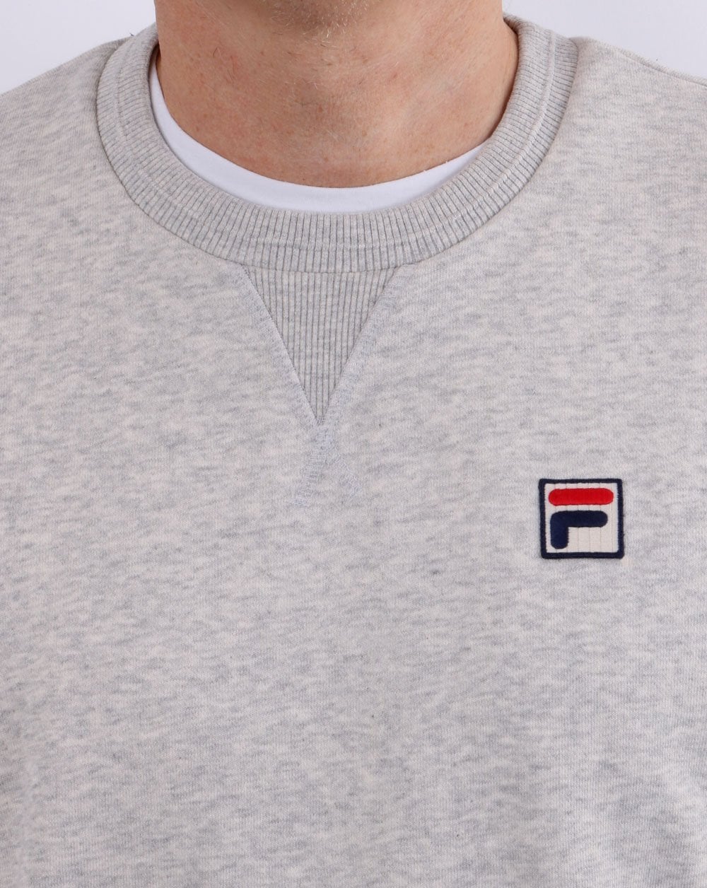 Fila Vintage Crew Sweatshirt Light Grey Marl - Image 3