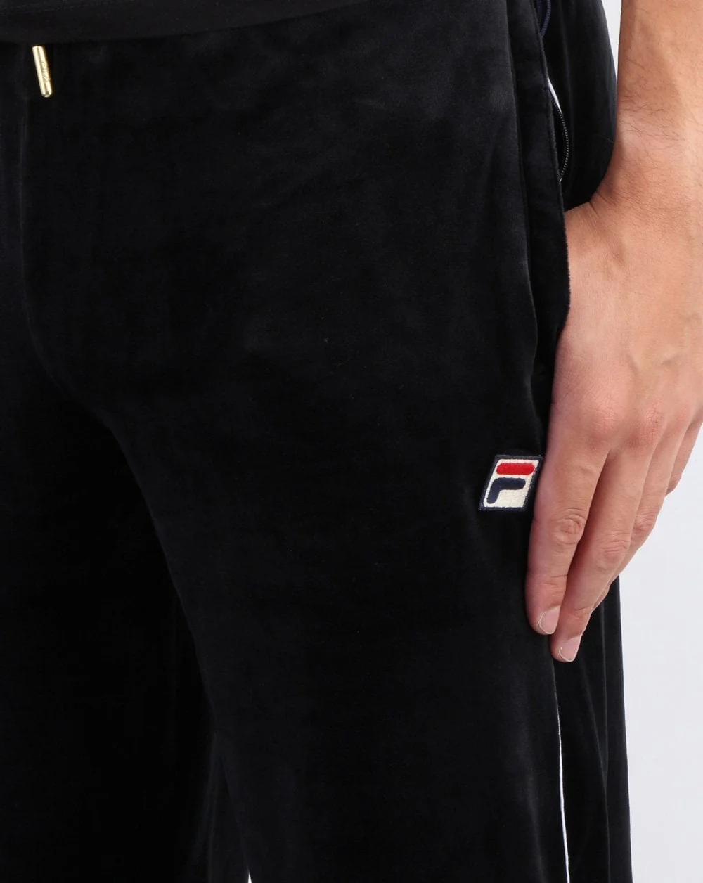 Fila Vintage Cyrus Velour Track Pants Black - Image 2