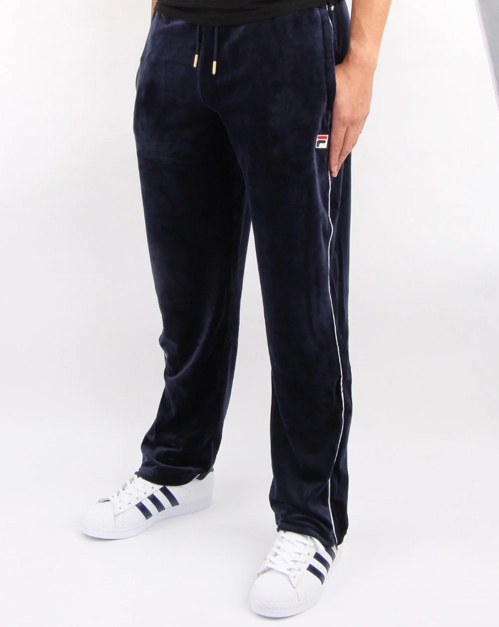 Fila Vintage Cyrus Velour Track Pants Navy