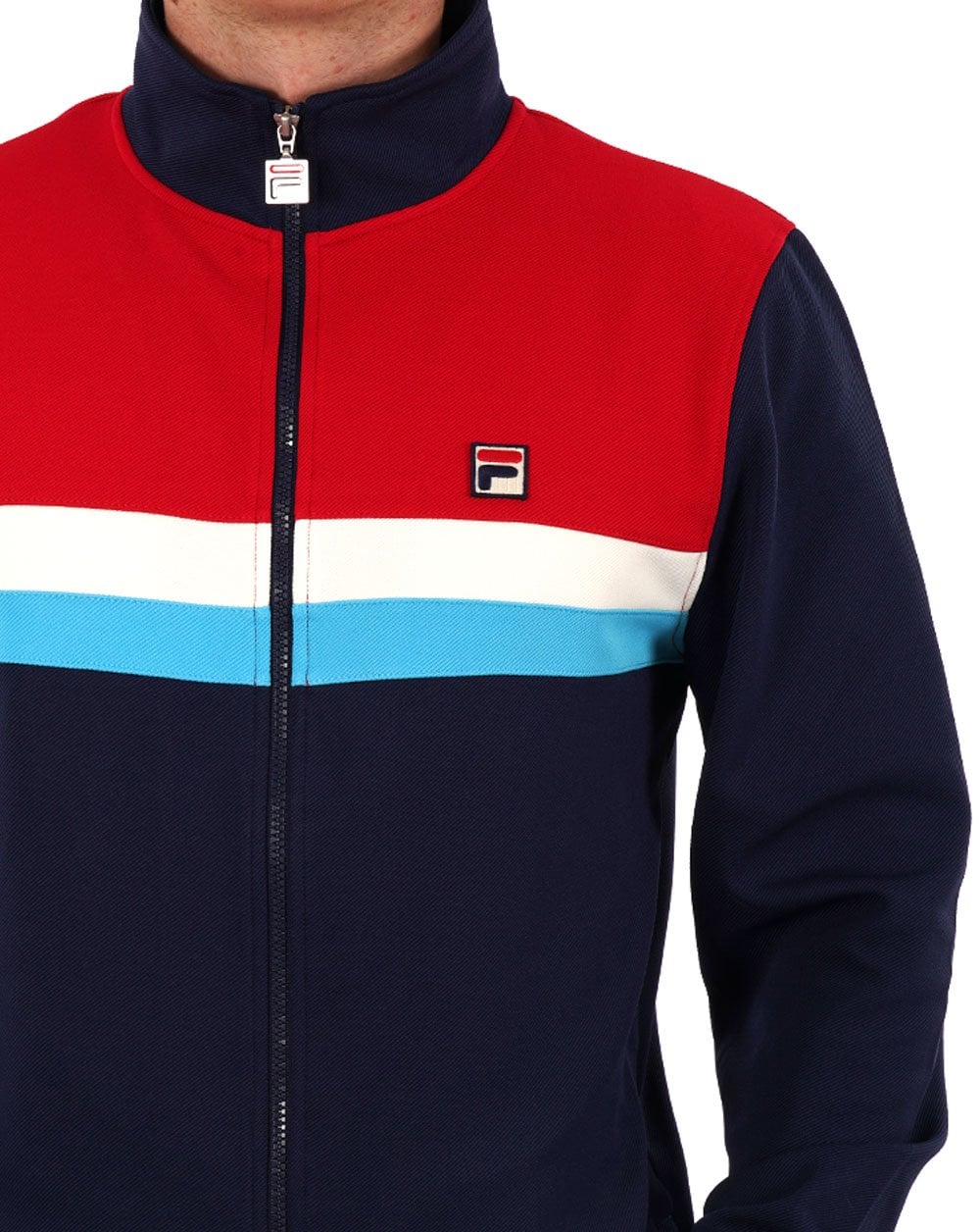 Fila Vintage Didier Track Top Navy/Red - Image 2