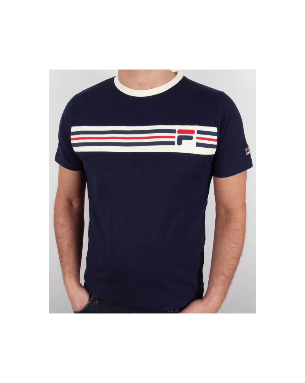 Fila Vintage (disc)Headband Stripe T-shirt Navy