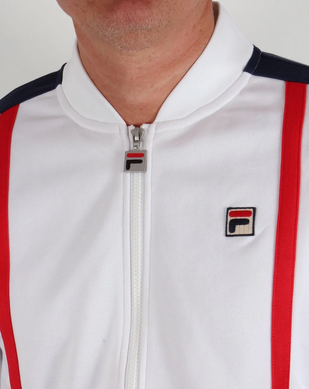 Fila Vintage Drift Track Top White/Red - Image 2