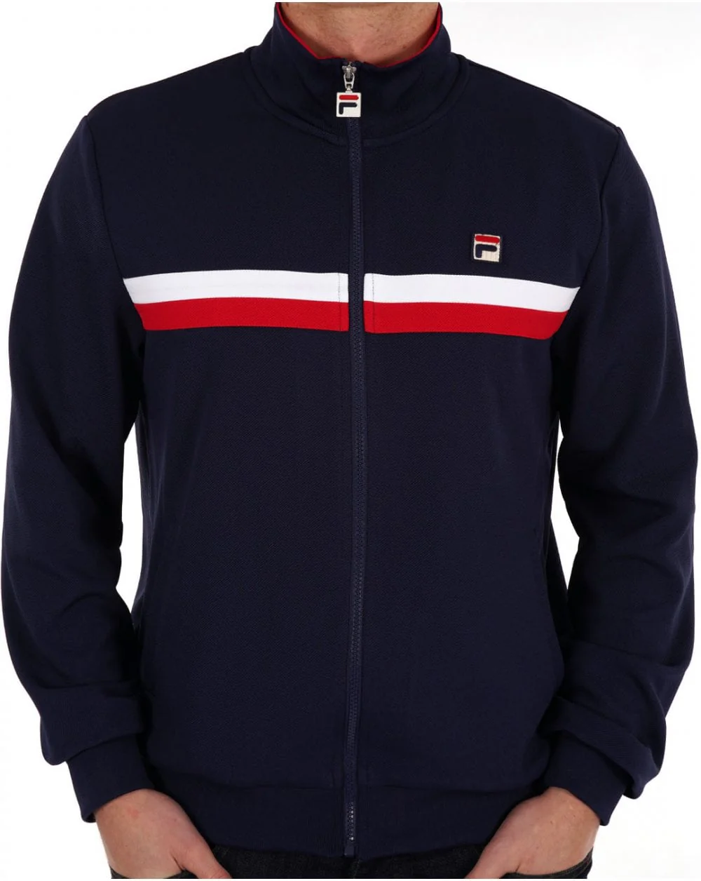 Fila Vintage Duo Chest Stripe Track Top Navy