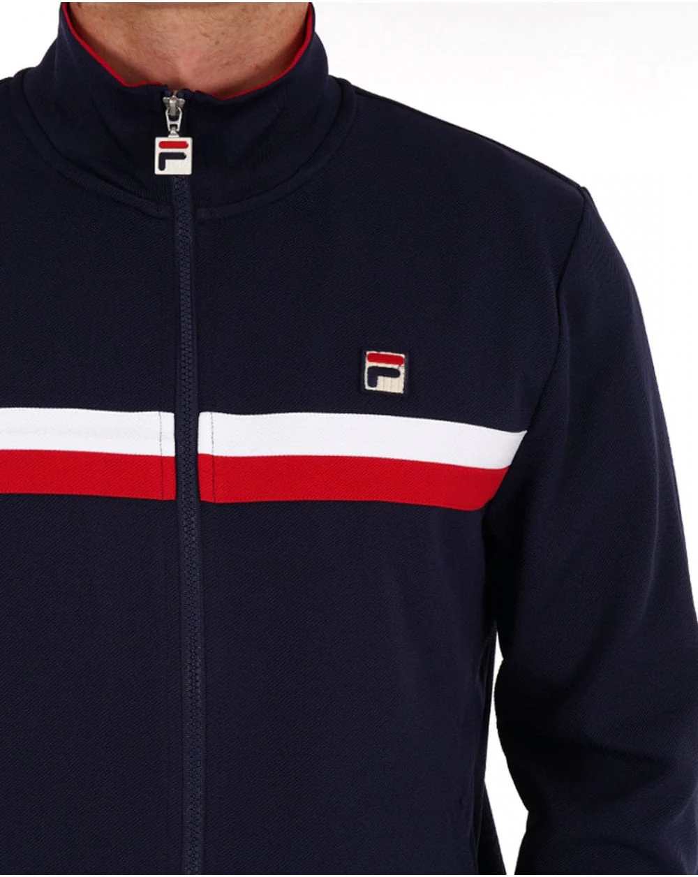 Fila Vintage Duo Chest Stripe Track Top Navy - Image 2